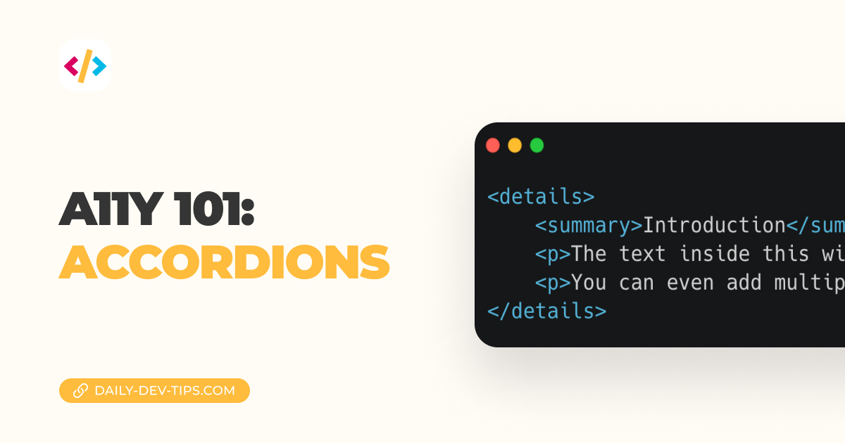 A11Y 101: Accordions