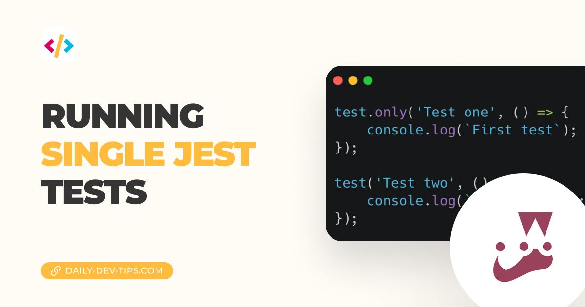 Running single Jest tests