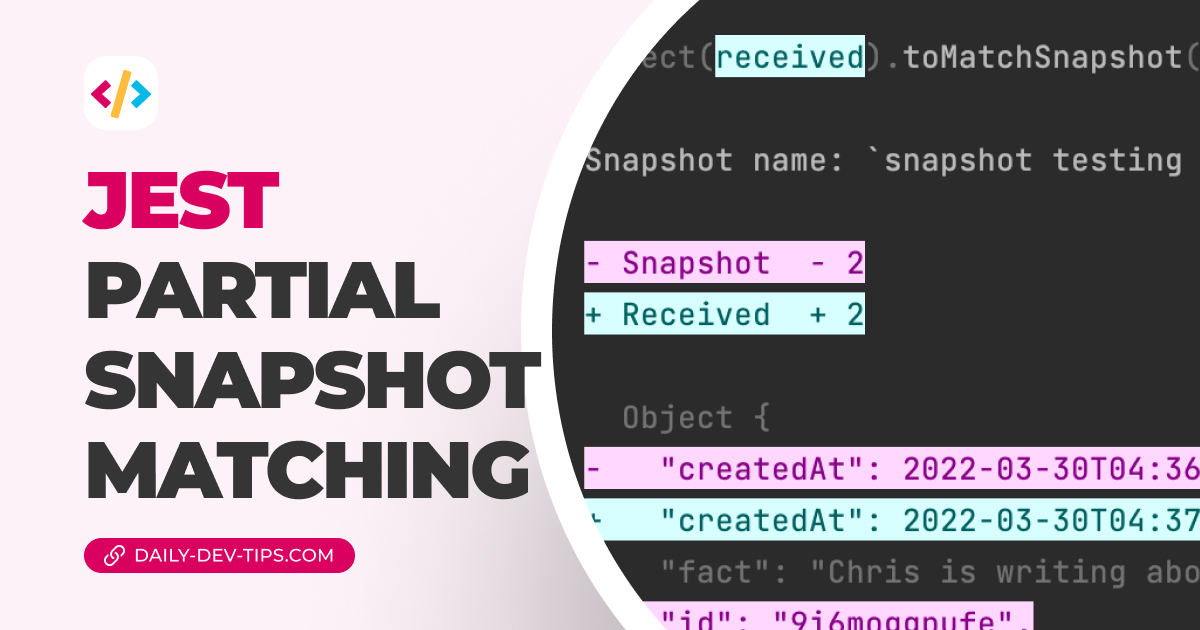 Jest partial snapshot matching