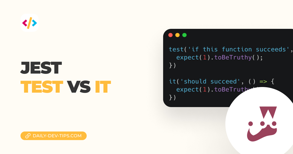 Jest test vs it