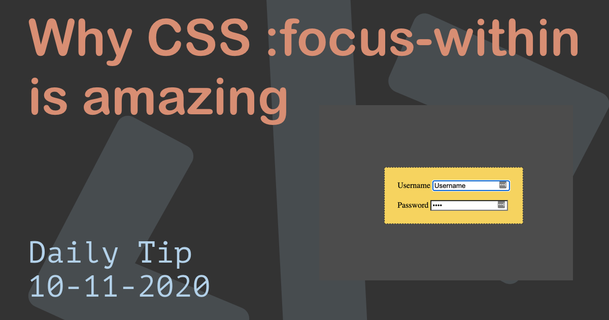 Why CSS :focus-within is amazing