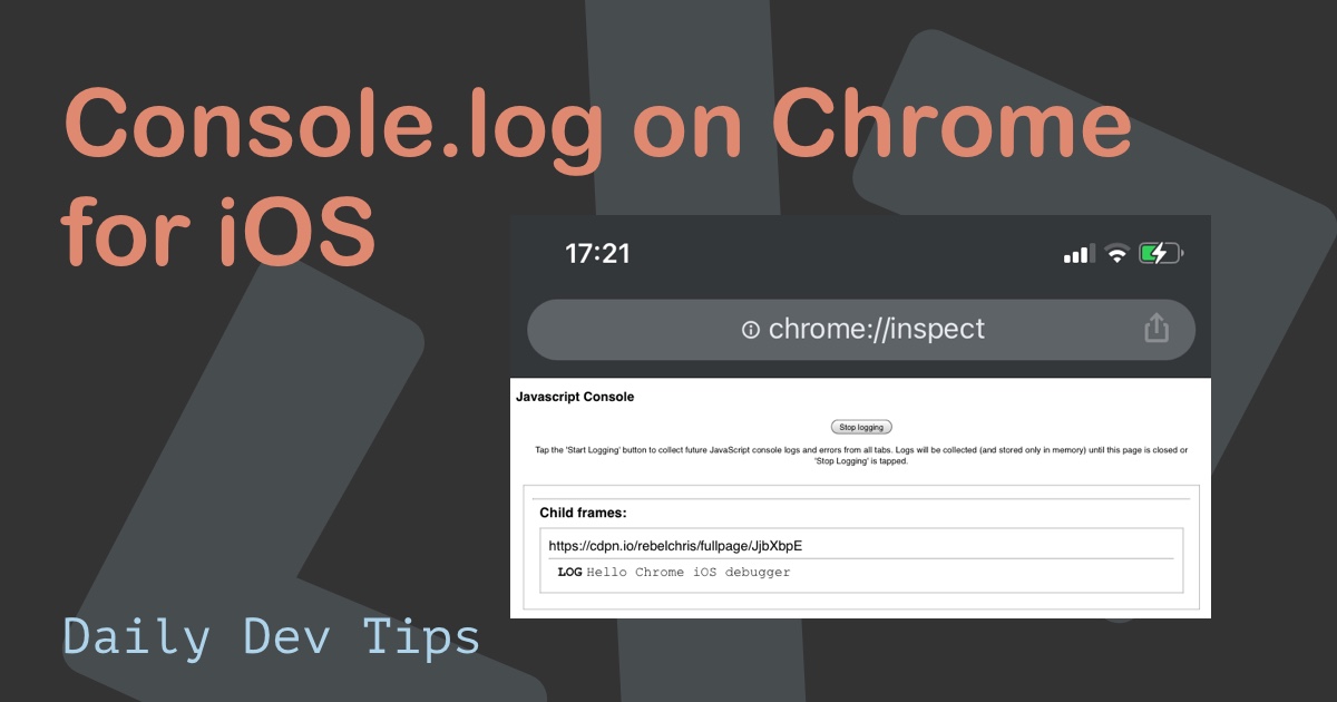 Console.log on Chrome for iOS