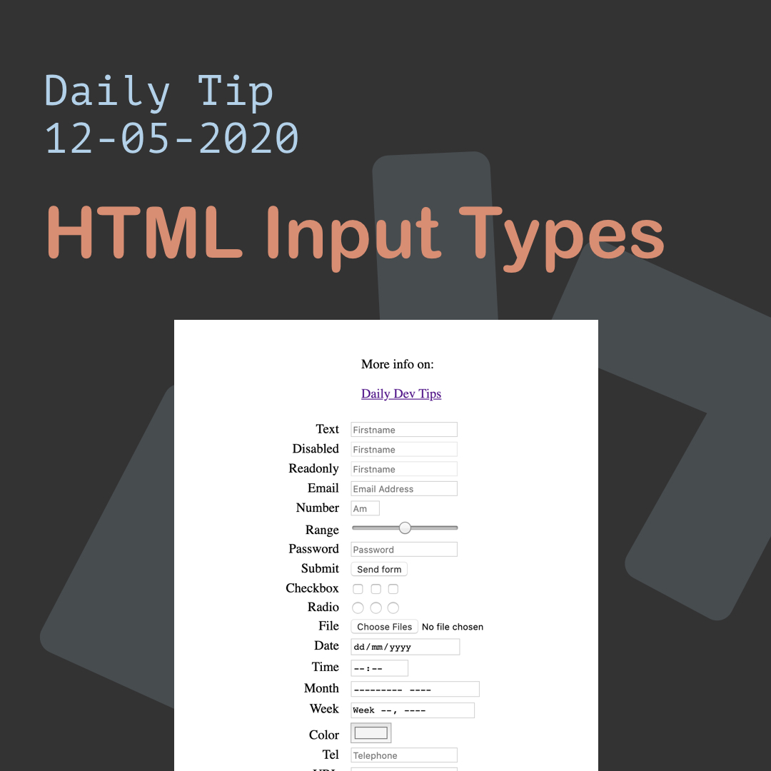 HTML Input Types