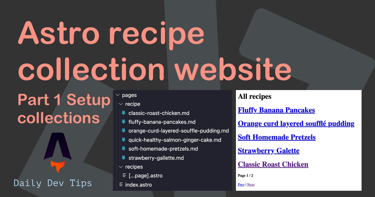 Astro recipe collection website - Part 1 Setup collections