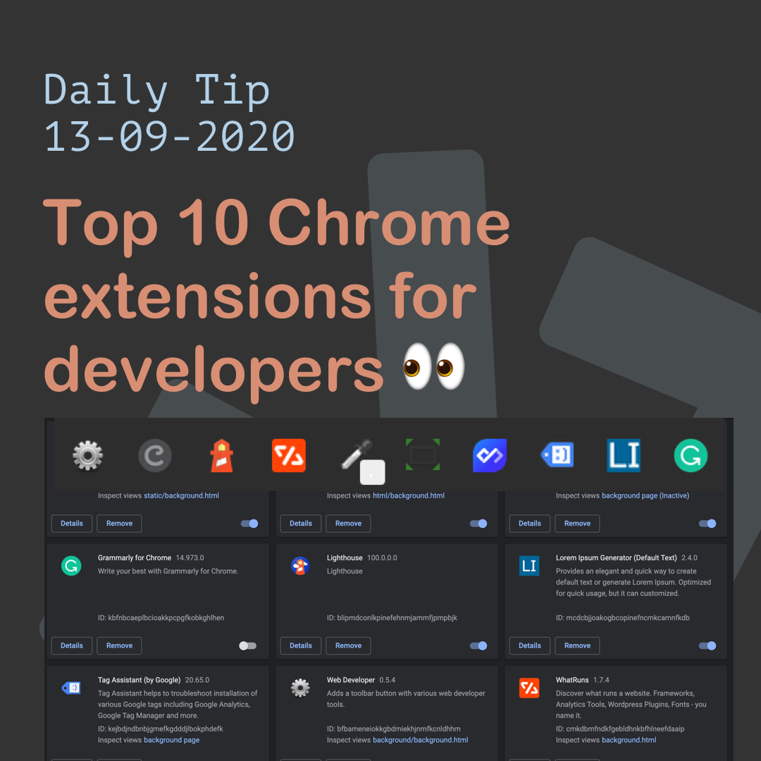 Top 10 Chrome extensions for developers 👀