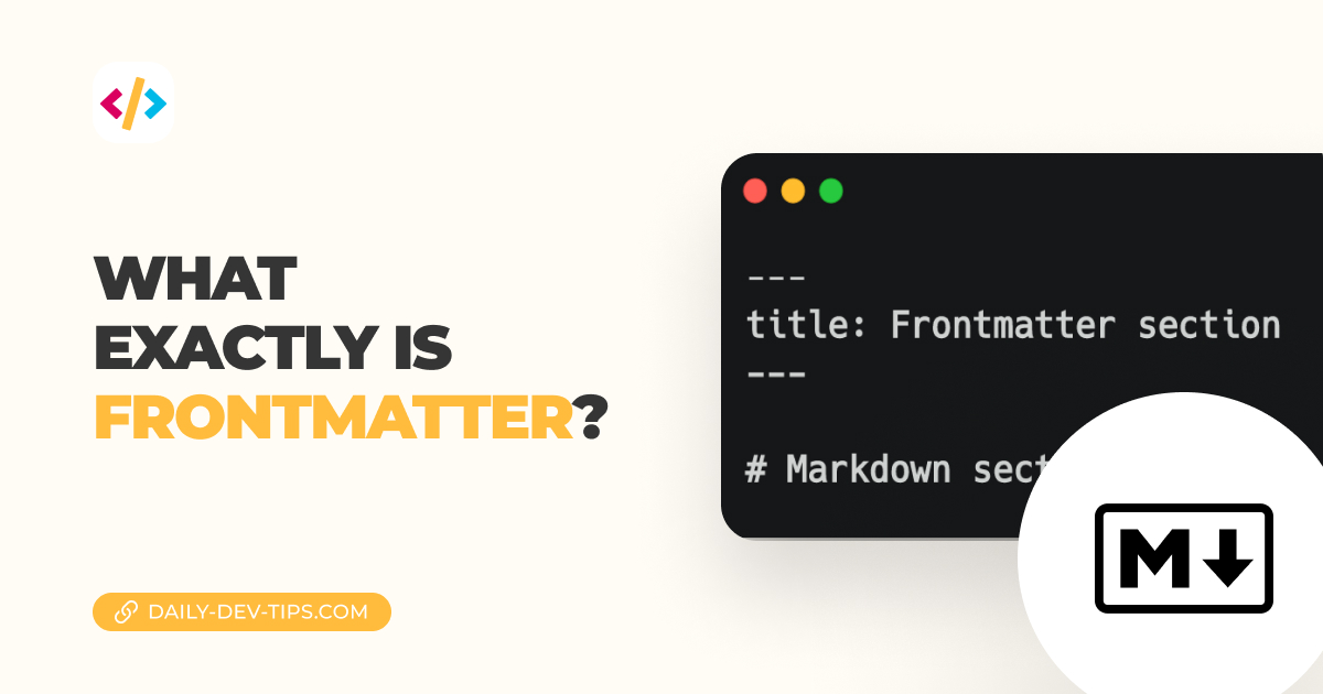 What exactly is Frontmatter?