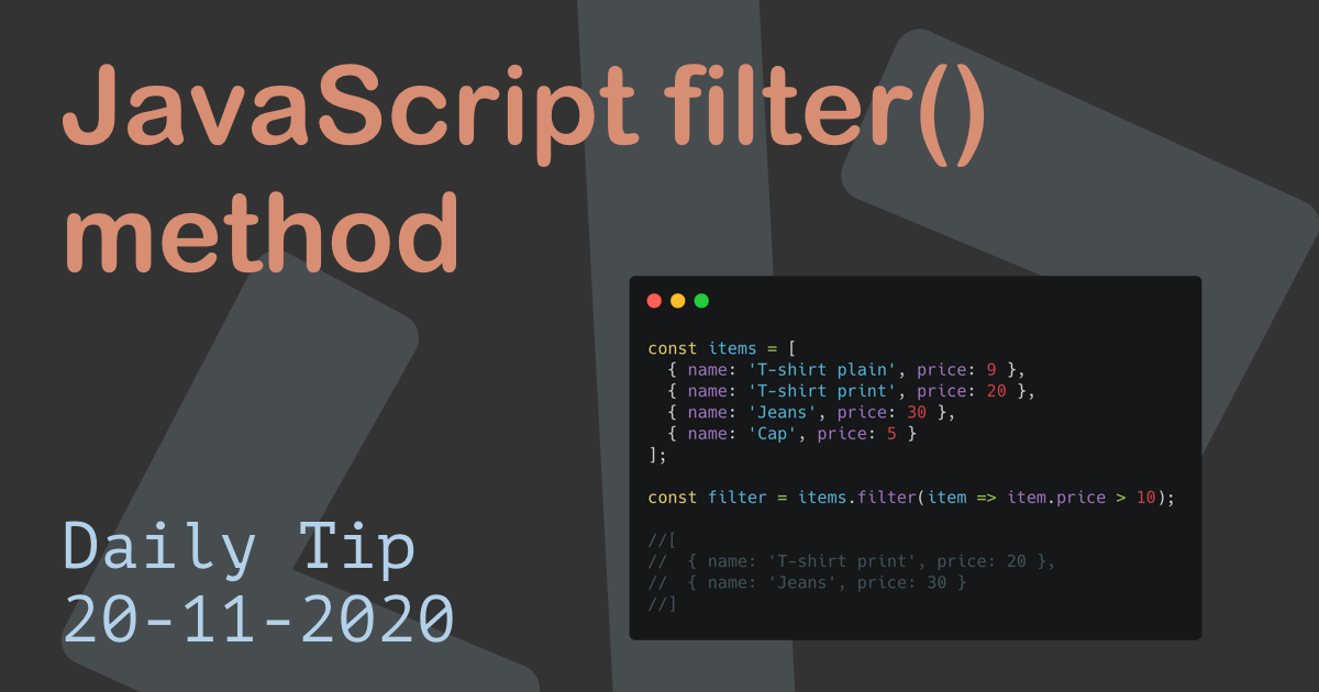 JavaScript filter() method