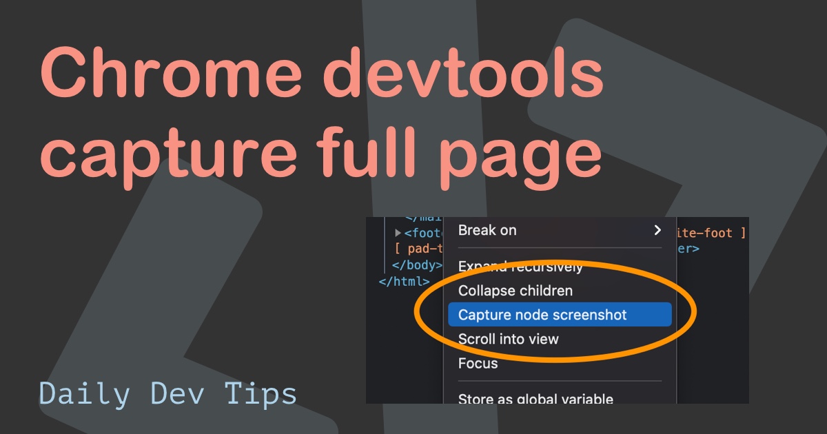 Chrome devtools capture full page