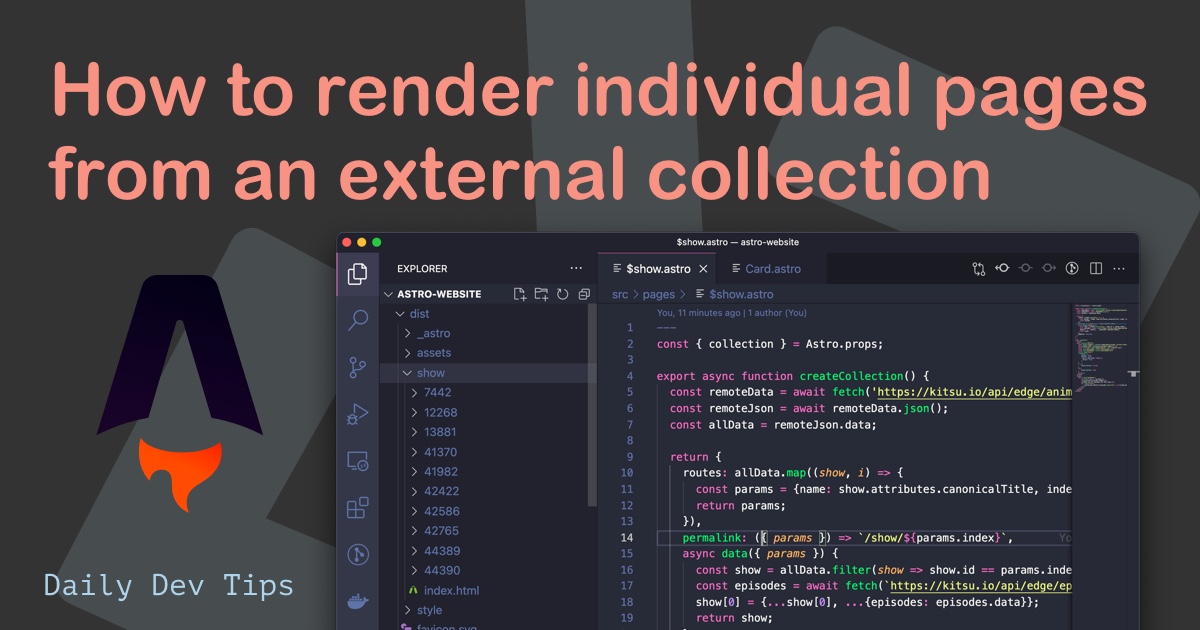 How to render individual pages from an external collection