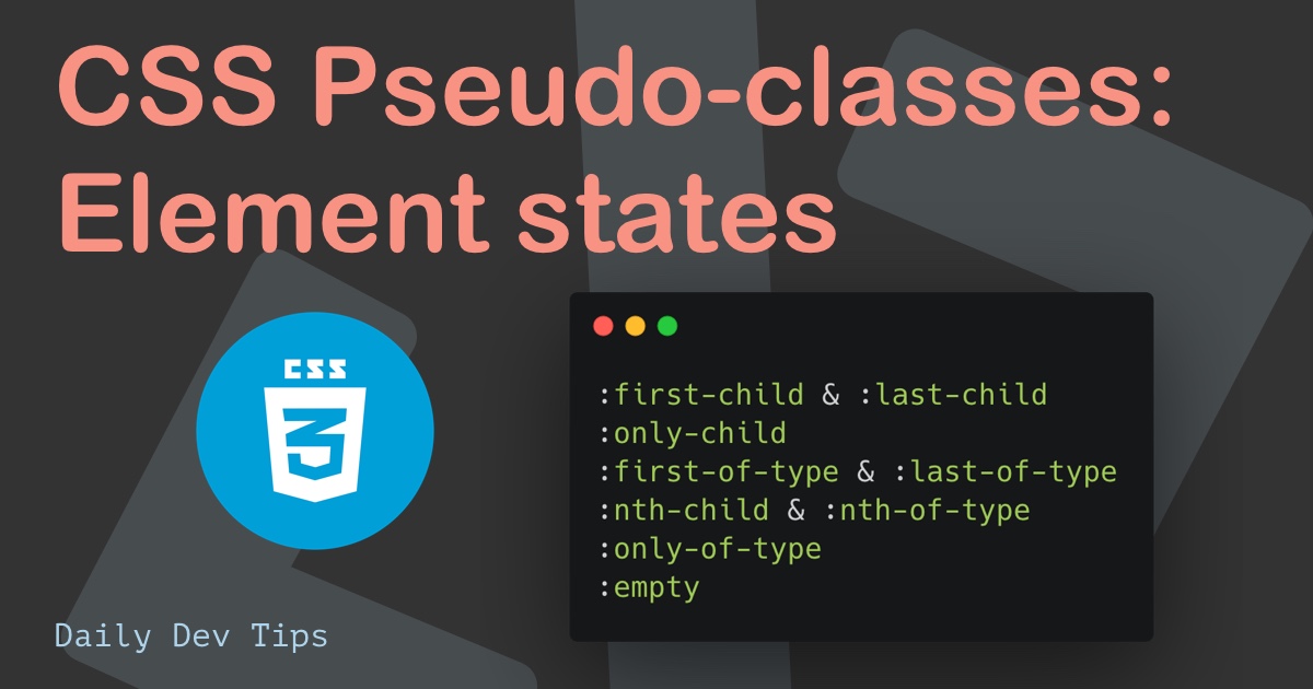 CSS Pseudo-classes: Element states