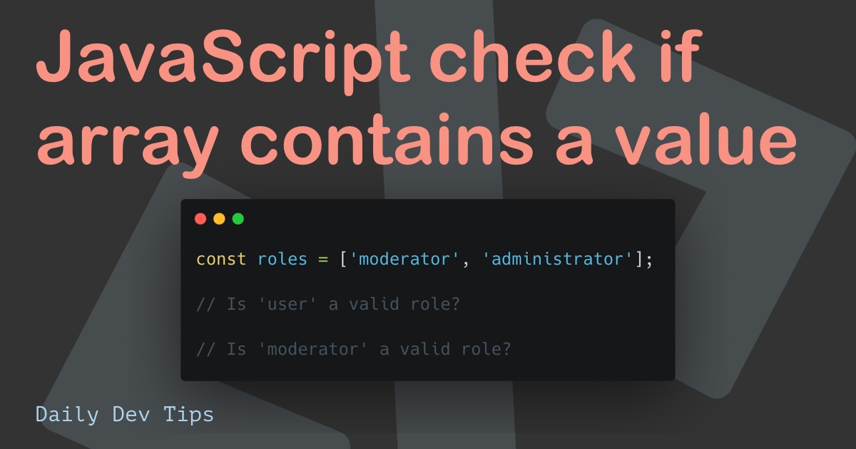 JavaScript check if array contains a value